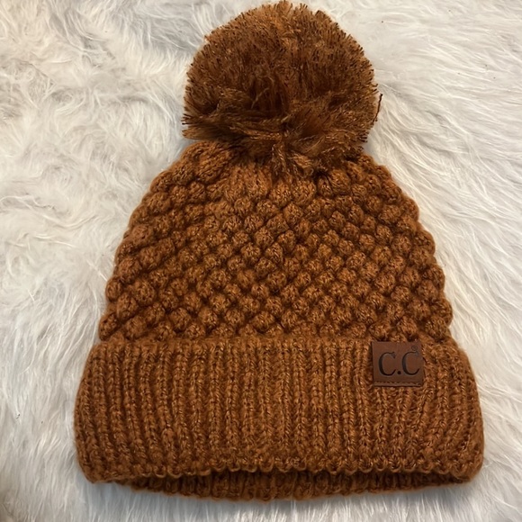 C.C Accessories - C.C Rust Bobble Beanie With Pom Pom